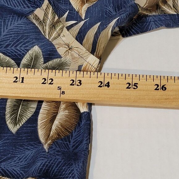 David Taylor Cotton Black Button Down Tropical Floral Hawaiian Shirt Size L - Picture 7 of 10